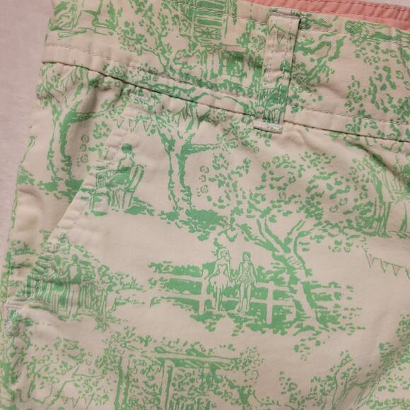 Lilly Pulitzer Toile Buttercup Scalloped Shorts Women's Vacation Summer Size 00 - Picture 6 of 8